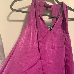 NWT COMO BLACK TUNIC SLEEVELESS BLOUSE SZ L